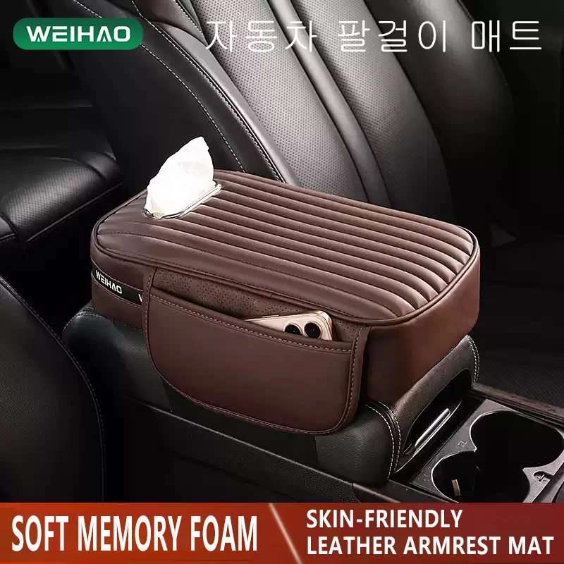 

WEIHAO Car Armrest Box Height Pad Multifunctional Tissue Bag, Mobile Phone Storage Receipt, Oil Card Storage Bag