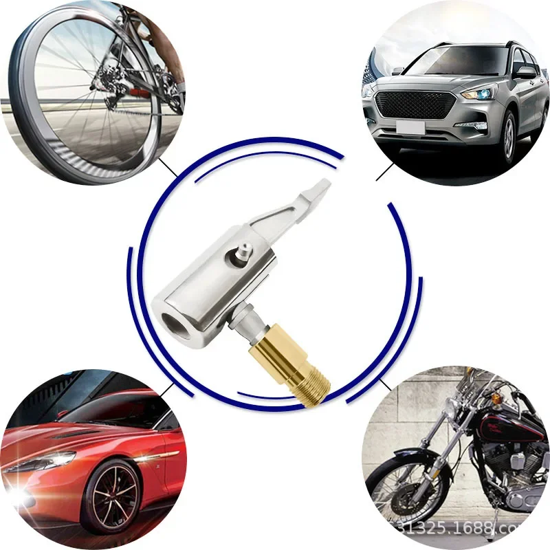 Car Inflatable Pump Thread Connector Motorcycle Tire Valve Pump Nozzle Deflated Clamp Air Chuck Inflator Auto Repair Tools