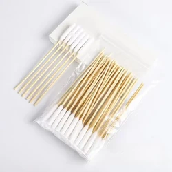 50/100/300/500/900/1000pcs Cylindrical cotton swab， Cotton Swab With Long Wooden Sticks For  Ear Cleaning Supply，tattoo，makeup
