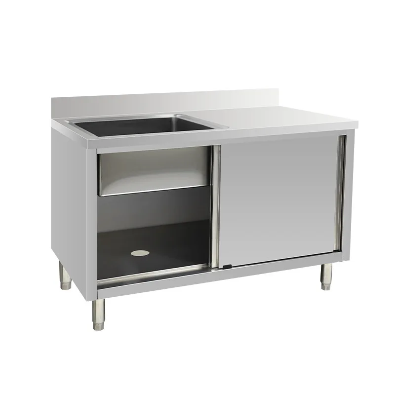 CX stainless steel platform sink cabinet kitchen washing dish sink storage commercial household cabinet