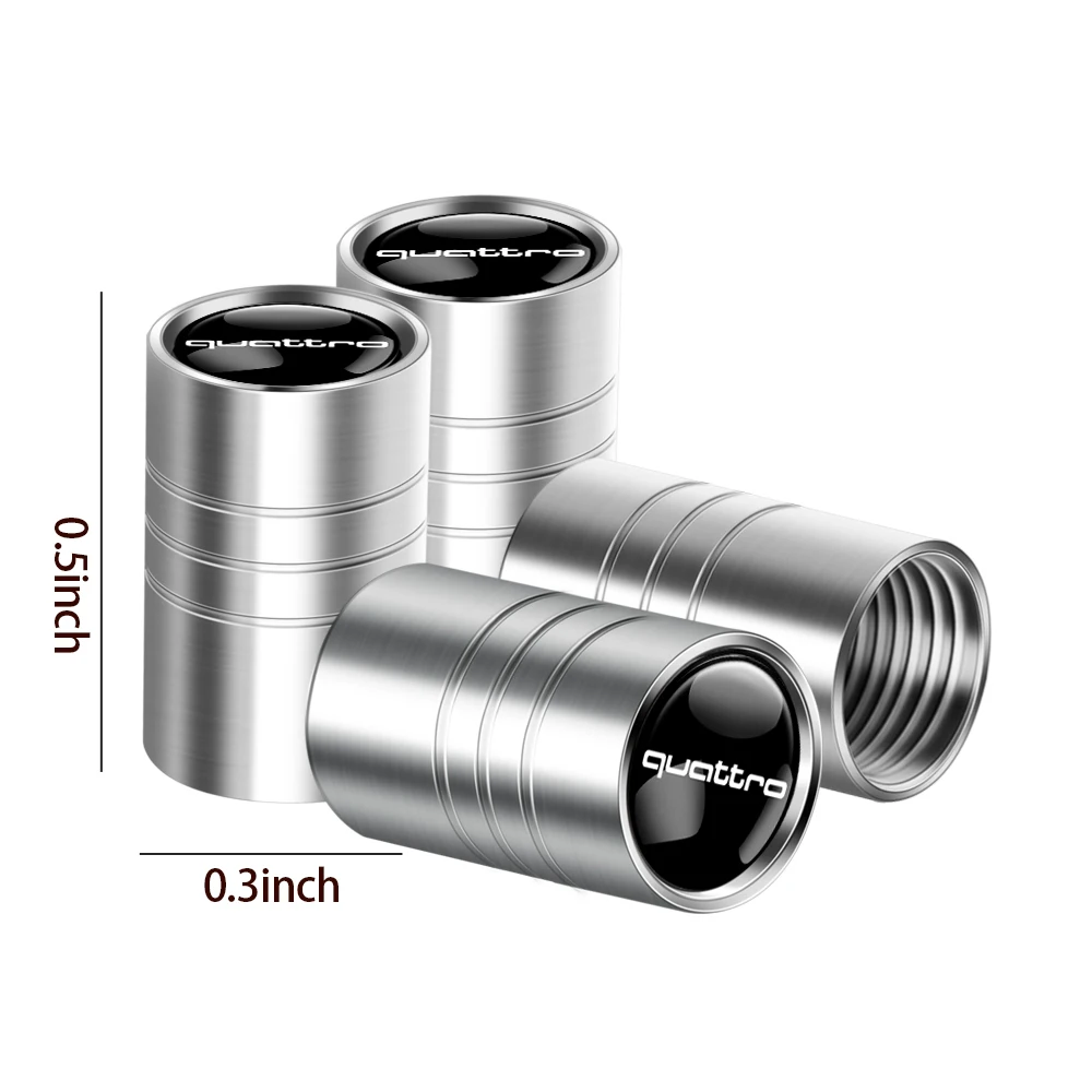 4pcs Metal Car Wheel Tire Valve Stem Caps Covers For quattro A3 A2 A4 B8 8P B9 8V B6 A5 TT A1 Q2 Q3 audi Sline Auto Accessories