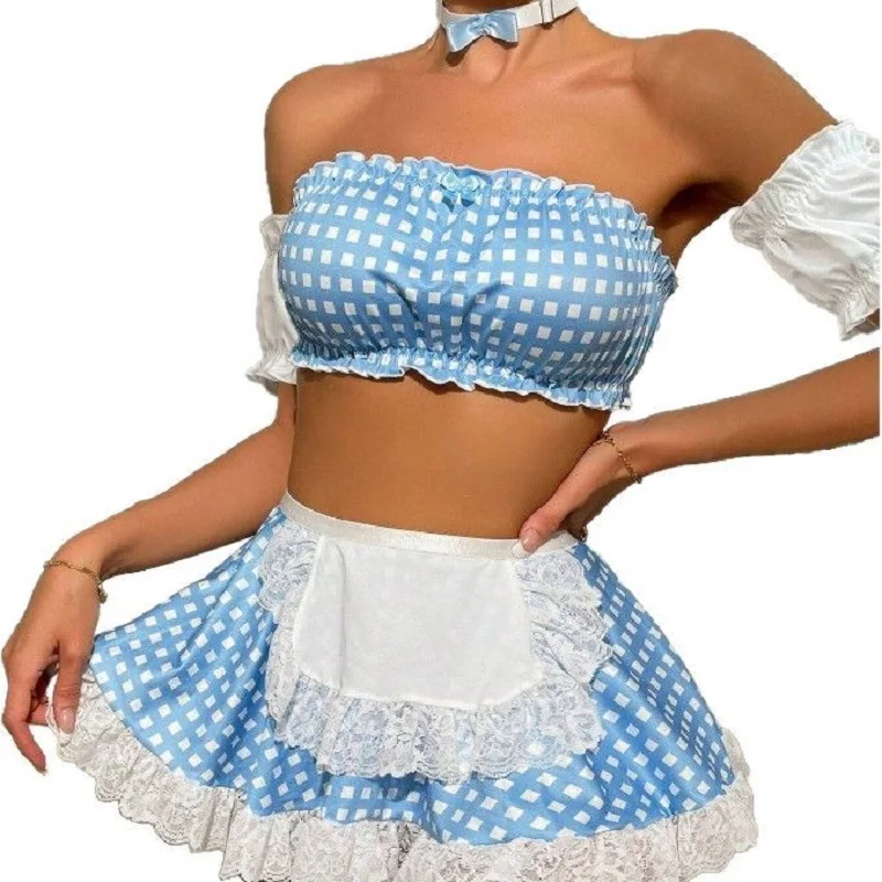 

New Arrival Women's Sweet Roleplay Maid Uniform Adult Lady Naugty Party Cosplay Lingerie Dress Hot Fliter Costumes