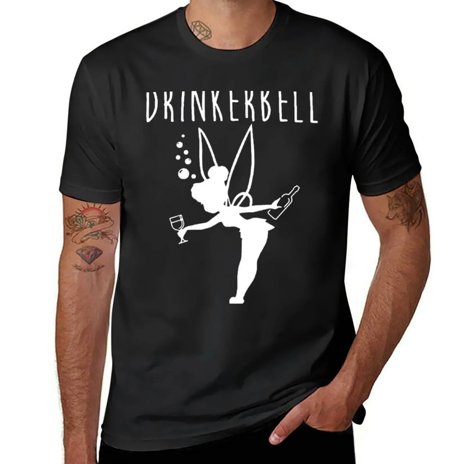 Drinker Bell T-Shirt customs design your own cotton graphic tees men t shirt