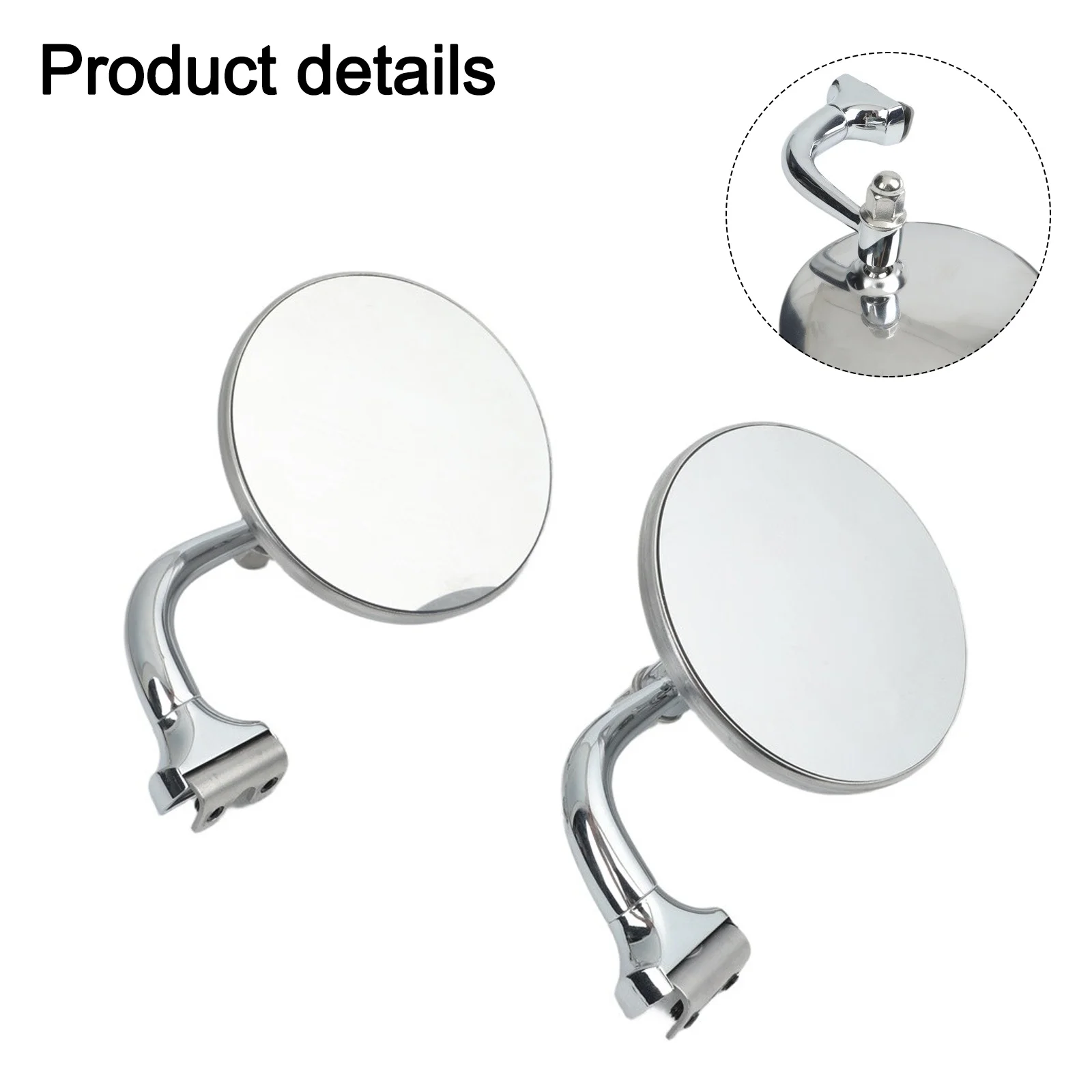 2 Pack Classic Car Round Side Mirrors Stainless Steel Retro Silver Rear View Mirror For Vintage Vehicles Fitment