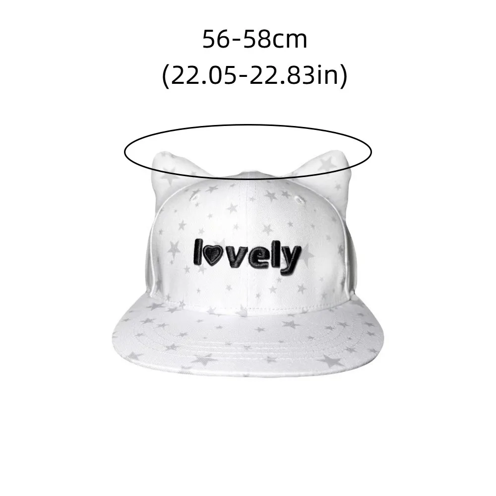 Topi Bisbol Telinga Kucing Kawaii Modis Topi Bisbol Pola Bintang Feminin Dapat Disesuaikan Topi Bisbol Lucu Sejuk Y2K untuk Siswa