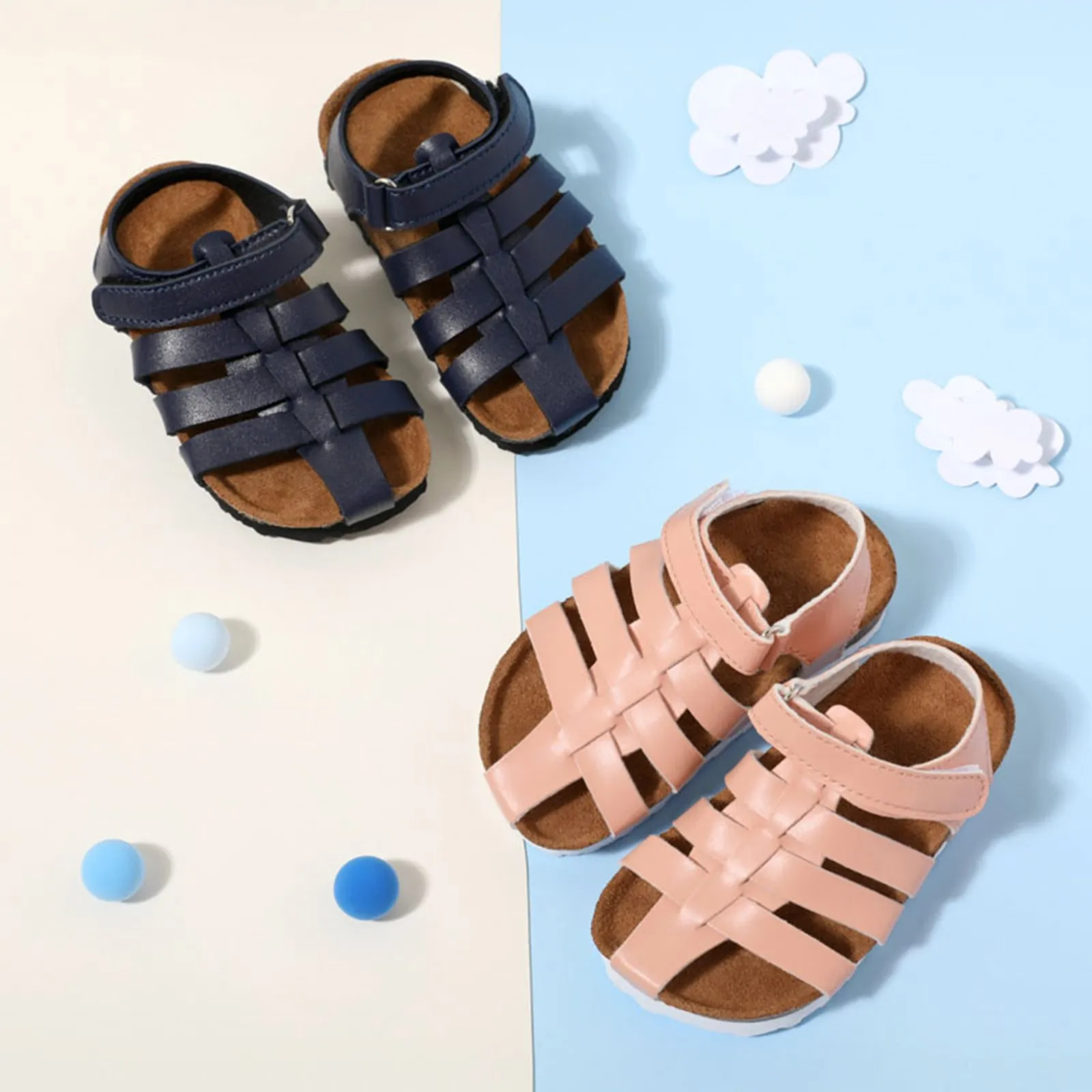 

2025 Sandals Size 13 Foot Spring Summer Children'S Cork Sandals Boys Sandals Slippers Non Slip Kids Outdoor Fashion Shoes