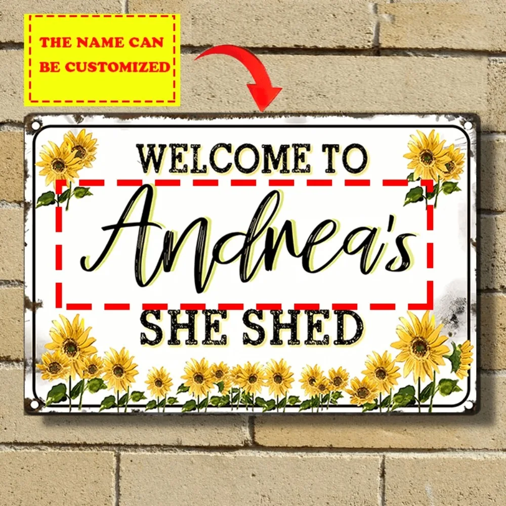 Custom Name Aluminum Sign High Gloss Waterproof Garden Patio Christmas Halloween Wall Decor