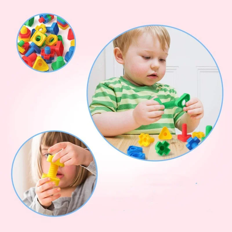 29 Stück Set DIY Schraube Bausteine Spielzeug Kunststoffe insatz Nuss Form Kinder Lernspiel zeug Maßstab Modell Kinder Lernspiel zeug