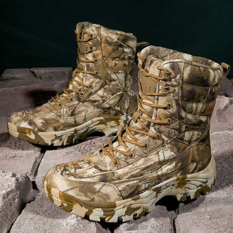 Outdoor Herren Taktische Stiefel Größe 39-47 Hochwertige Mode Camouflage Wanderstiefel Rutschfeste wasserdichte Sicherheitsstiefel für Männer