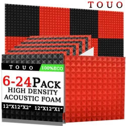 TOUO schiuma acustica 6/12/24 pezzi pannello ad alta densità acustico ignifugo materiale fonoassorbente tamburo trattamento acustico