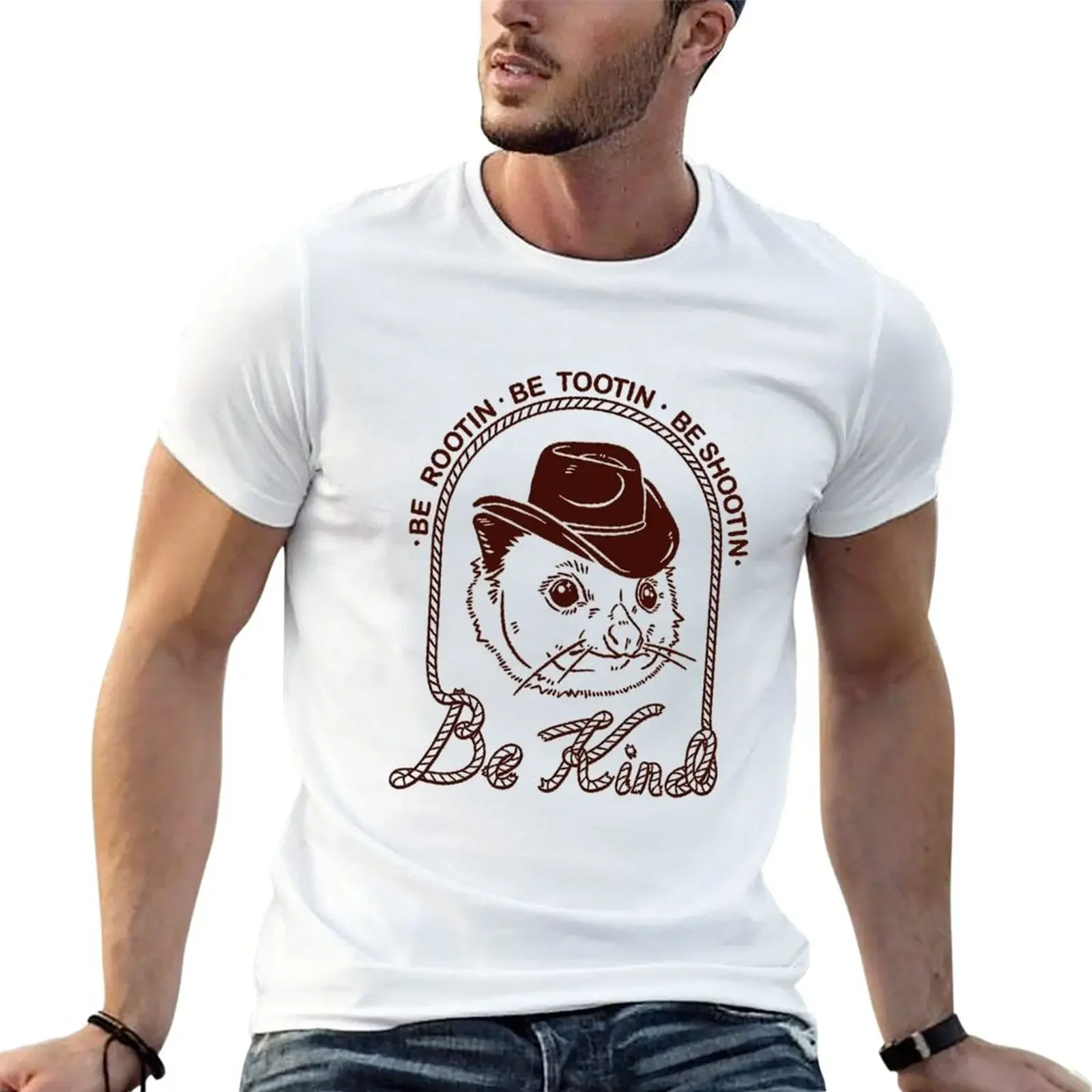 New be rootin be tootin be shootin king T-Shirt anime clothes tops fitted t shirts for men