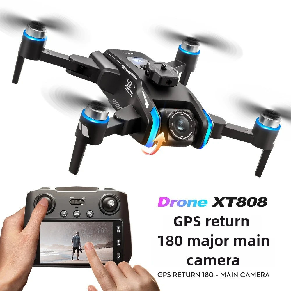 XT808 Drone GPS HD Aerial Photography with Screen RC Quadcopter Brushless Fully Automatic Obstacle Avoidance Aircraft Dron