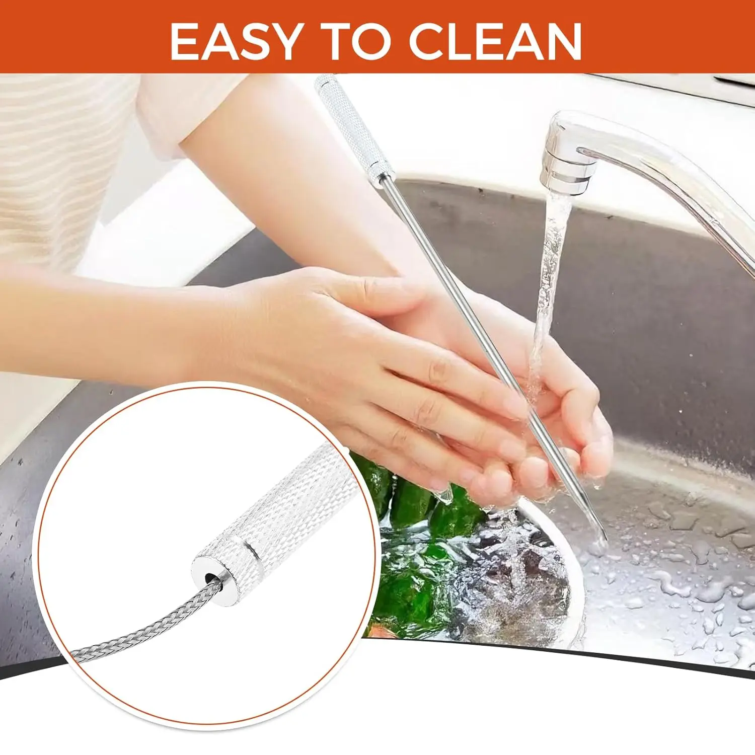 2 حزمة من مجسات ميزان حرارة اللحوم و2 مشبك مسبار لـ Thermopro TP-04/06/07/08/08S/09/10/16/17/20/20S/25/27/28/829/930 2.5 مم