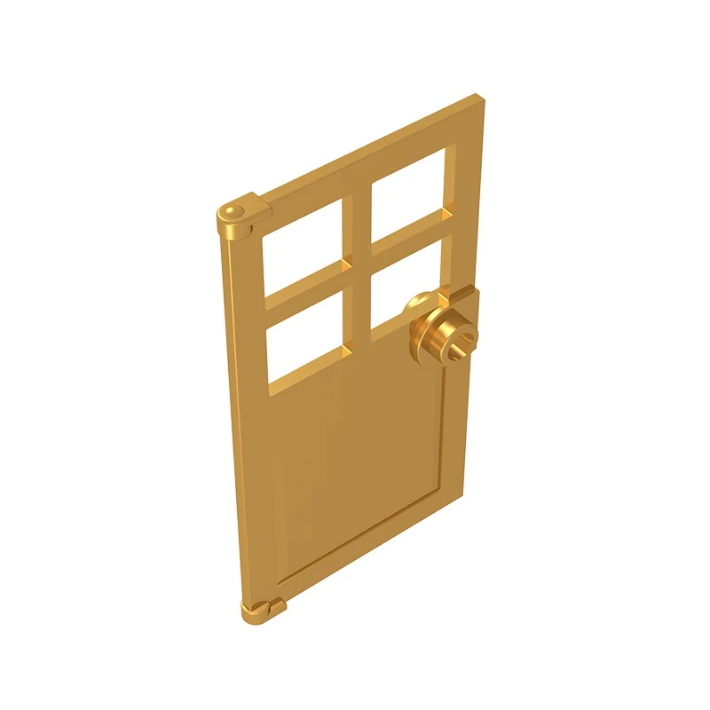 MOC PARTS GDS-876  Door 1 x 4 x 6 with 4 Panes and Stud Handle compatible with lego 60623 Assembles Building Blocks Tech toys