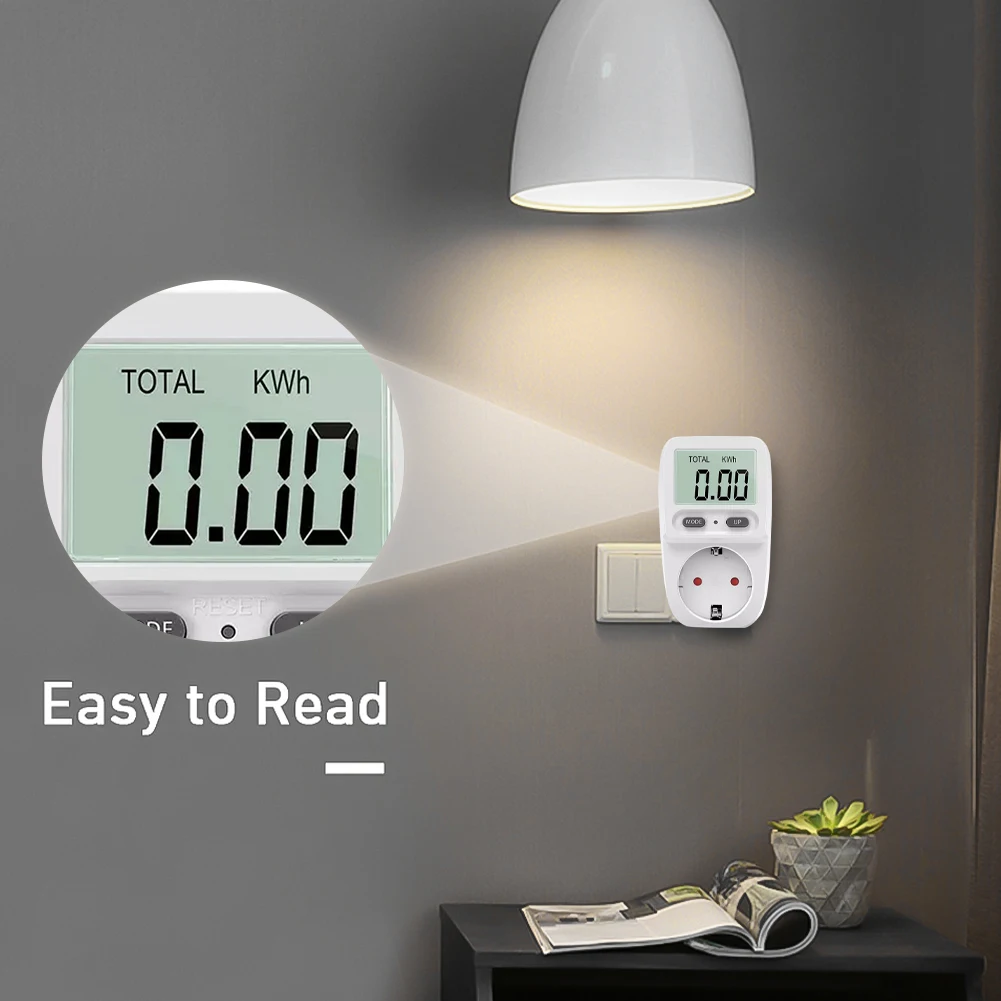 220V EU Digital LCD Power Meter Wattmeter Socket Energy Meter Kwh Voltage Current Frequency Electricity Monitor 2023New