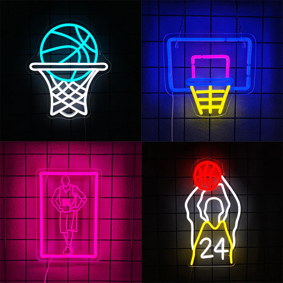 Letrero de neón LED deportivo, icono de Kobe Bryant de superestrella de Nba tallado en 3D, dormitorio, bar, cueva de hombre, gimnasio, decoración del club de baloncesto, regalos para fanáticos.