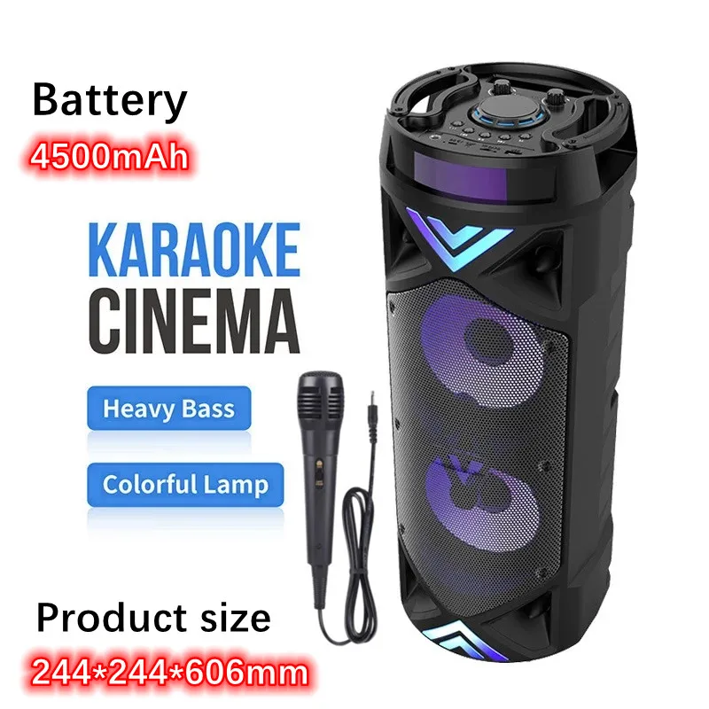 Dual 6.5-inch Horn Super-heavy Bass Portable Party Karaoke Sound 80W Peak High-power Outdoor Wireless Bluetooth Speakers ZQS6201