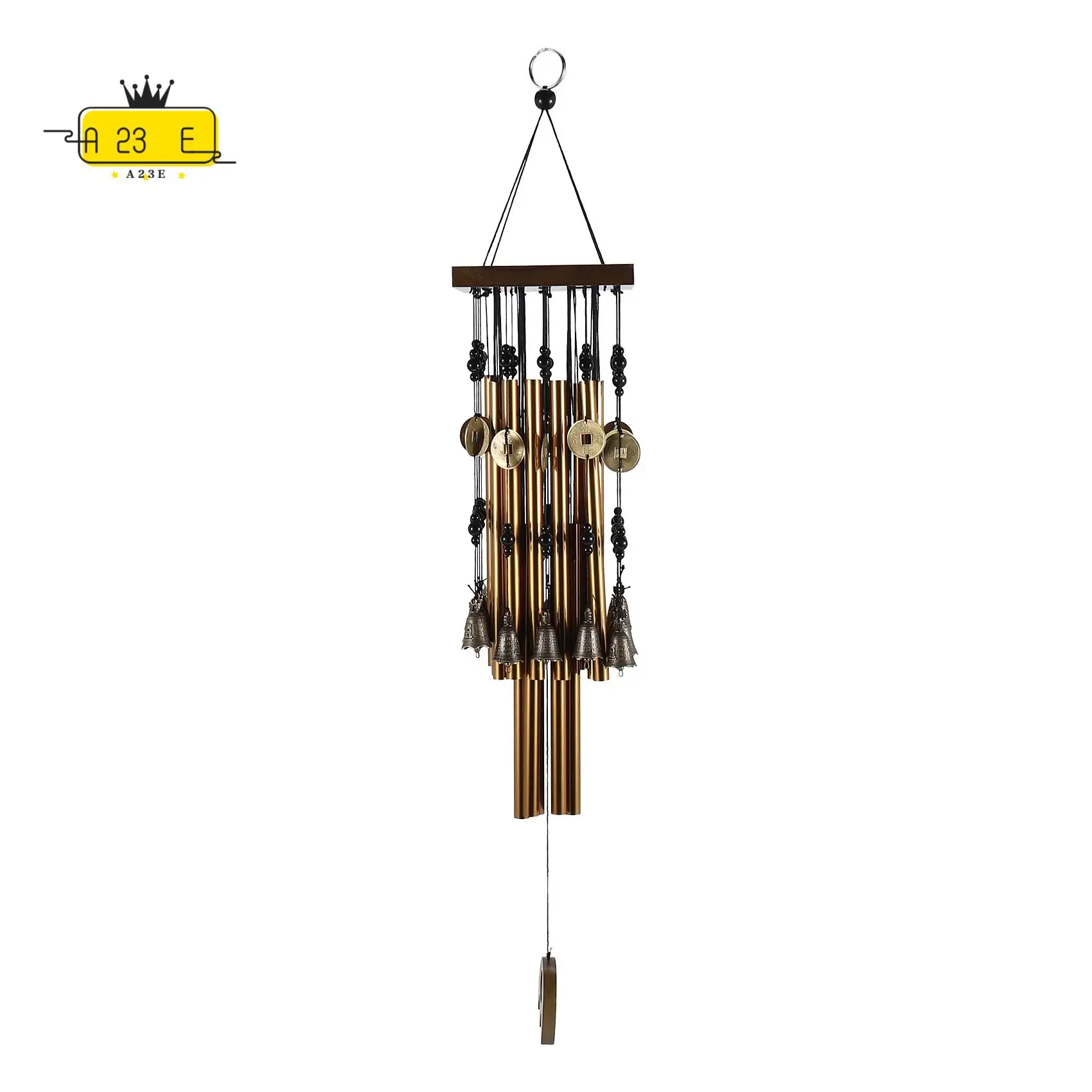 

A23E-Outdoor Indoor Metal Tube Wind Chime With Copper Bell Large Windchimes For Yard Patio Garden Terrace Decoration 80Cm