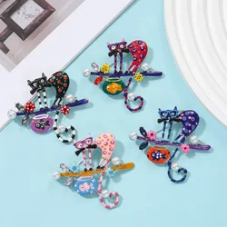 Fashion Cartoon Color Cat Enamel Brooch Cute Funny Animal Metal Badge Lapel Pin Suit Dress Jewelry Accessories Gift For Friends