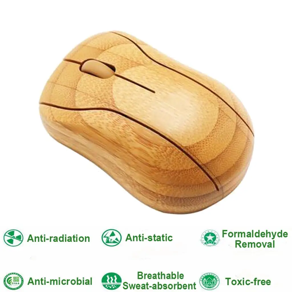 2.4GHz Bamboo Optical Mouse Healthy Sweat-resistant Anti- Mice