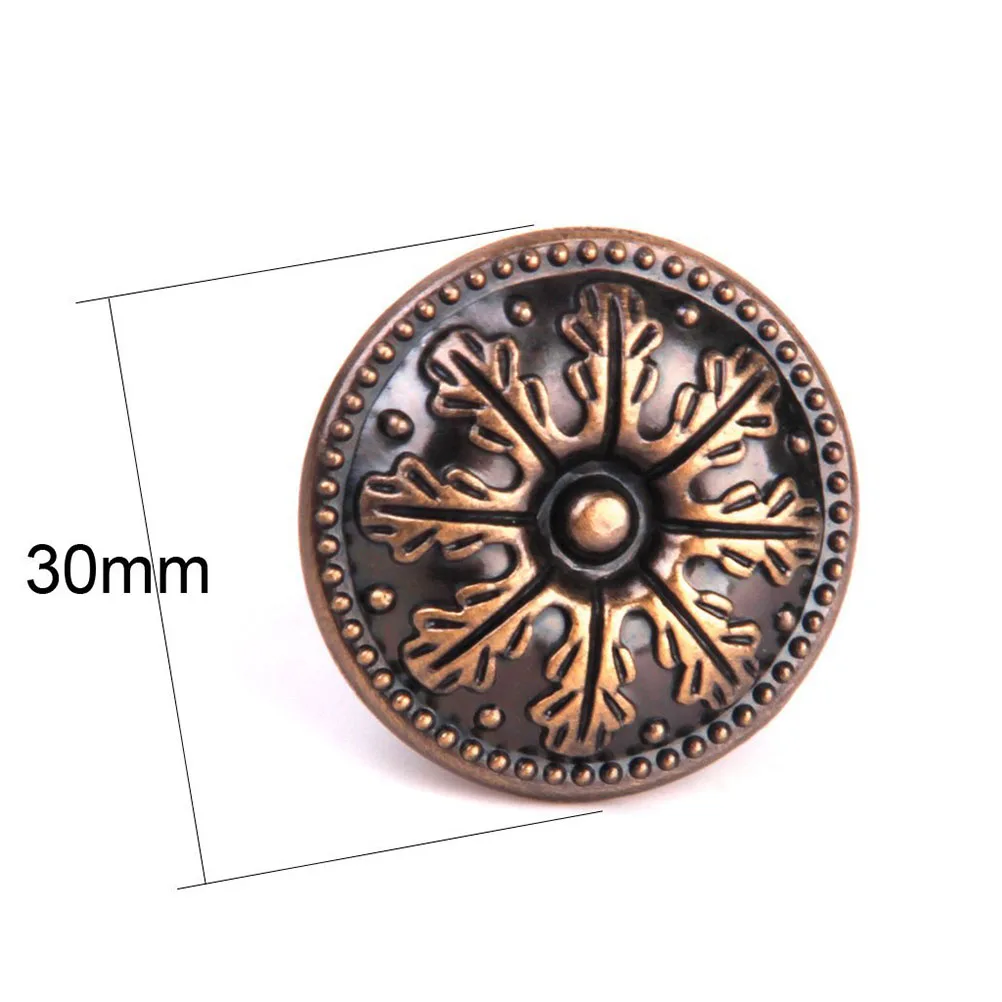 

10Pcs Vintage Red Bronze Cabinet Drawer Knobs Pull Handles Zinc Alloy Floral Round Style Classic Hardware for Wardrobe Furniture