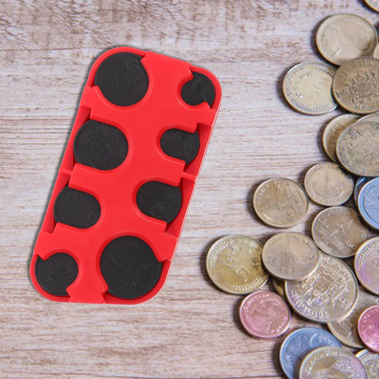 Large Capacity Coin Storage Box Organizer Holder Display Case Pouch Multicolor Red PP Material Waterproof for Home