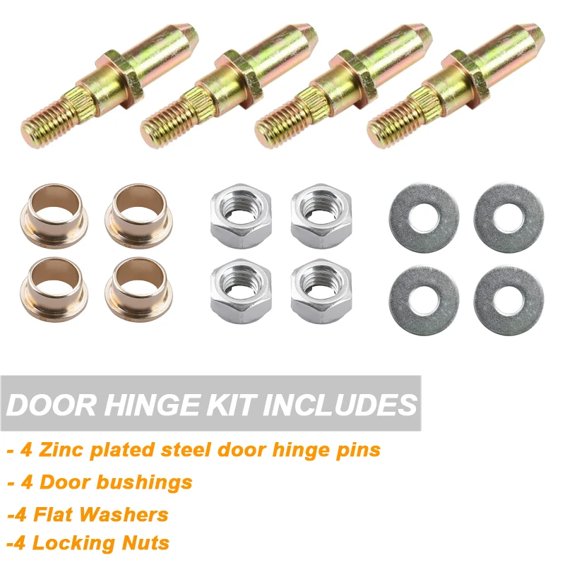 1 Set Car Door Hinge Pins and Bushing Kit Fits for 1999-2007 Chevrolet Chevy Silverado GMC Sierra Truck SUV Car Accessories