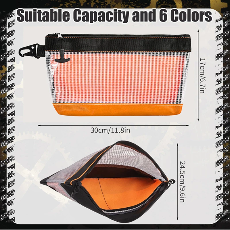 Waterproof Storage Bag Transparent PVC Tool Bag Anti-static Hardware Kit Portable Parts Bag Multifunctional Practical Work Bag