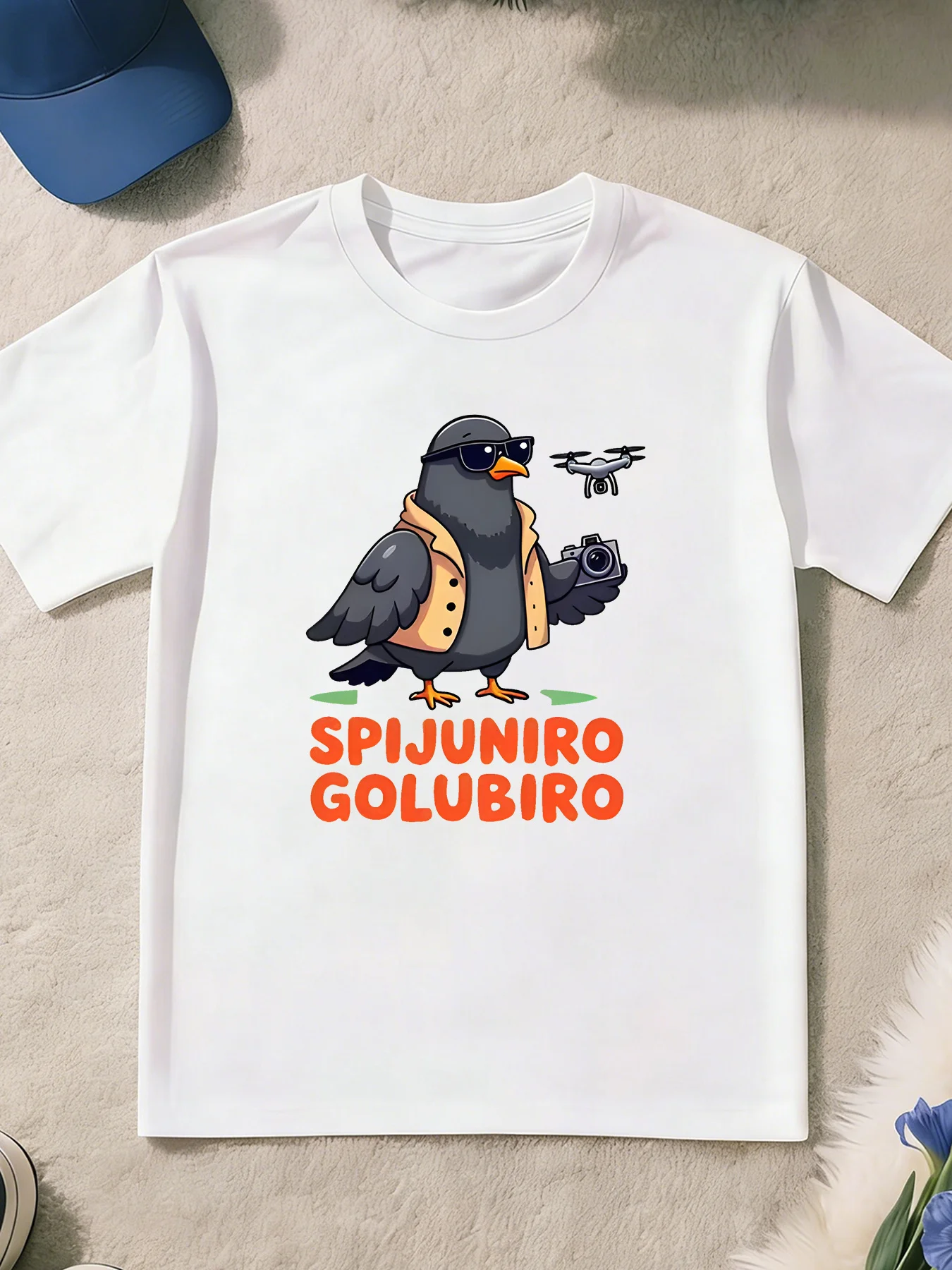 Cool Sunglasses Agent Pigeon Graphic T Shirt Boys Girls Humor Casual Short Sleeve Tee Family Matching Kids Casual Cotton Tops