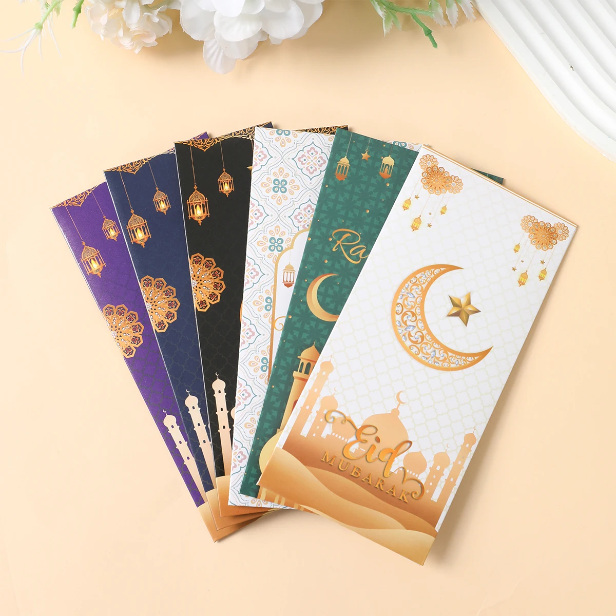 12pcs EID Mubarak Envelope Red Envelope Ramadan Decoration For Home 2025 Ramadan Kareem Islamic Muslim Party Eid Al Adha Gifts