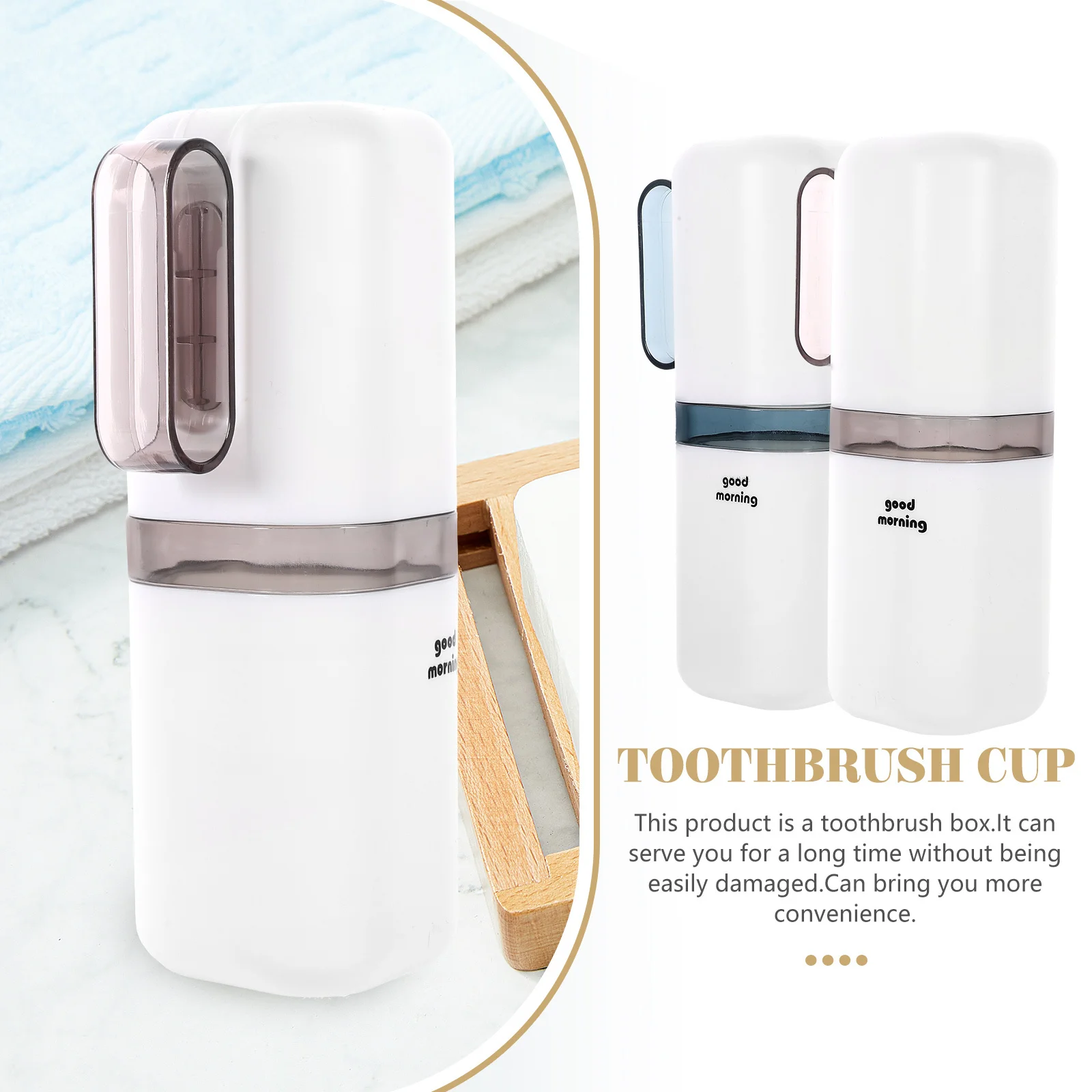 กล่องใส่แปรงสีฟันแบบพกพา 2 ชิ้น พร้อมที่เก็บยาสีฟัน ป้องกันการรั่วซึม แน่นหนา ปลอดภัย เหมาะสำหรับการเดินทางและตั้งแคมป์