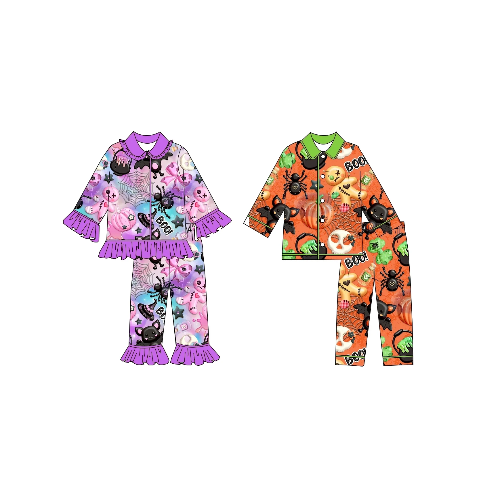 

Wholesale children's Halloween pajamas set boutique boy girls Christmas clothing autumn pajamas sets