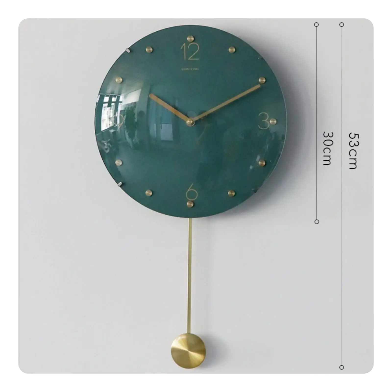 quiet-mechanical-wall-clock-with-pedulum-and-raised-markers-for-workplace-and-lobby-wall