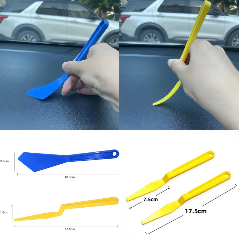 2Pcs Car Window Tint Tools Shank Gasket Squeegee Corner Gap Wrap Sticker Flexible Long Handle Scraper Vinyl Film Wrapping Tools