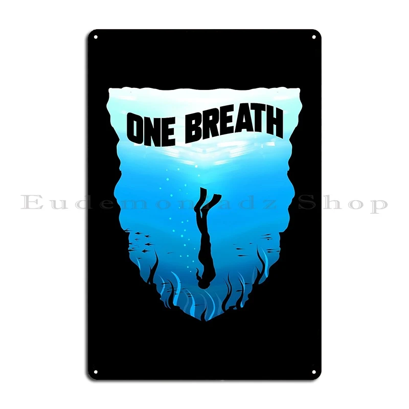 Apnea Diver Freediving Girl Freediver Spearfishing Metal Plaque Poster Home Living Room Bar Custom Wall Tin Sign Poster