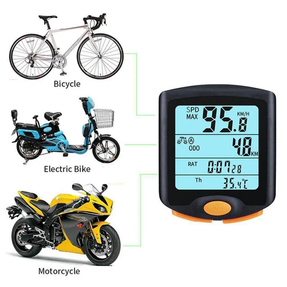 YT-813 Bike Speed Meter Digital Bike Computer Multi-function LCD Odometer Waterproof Sports Sensors Bicycle Computer Speedometer