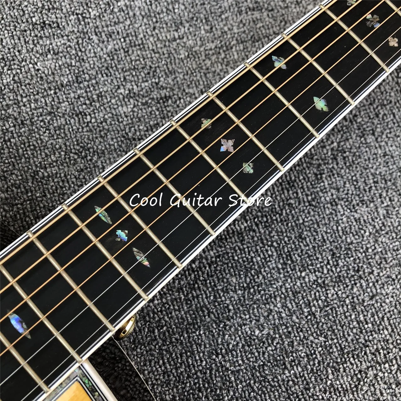 All Real Abalone D Style Acoustic Guitar,Solid Spruce Top Ebony Fingerboard, OEM Custom Guitar,Free Shipping, 41 Inches