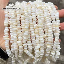 Grânulos de cascalho branco natural microplaqueta irregular mãe de pérola grânulos soltos para fazer jóias diy pulseira colar acessório