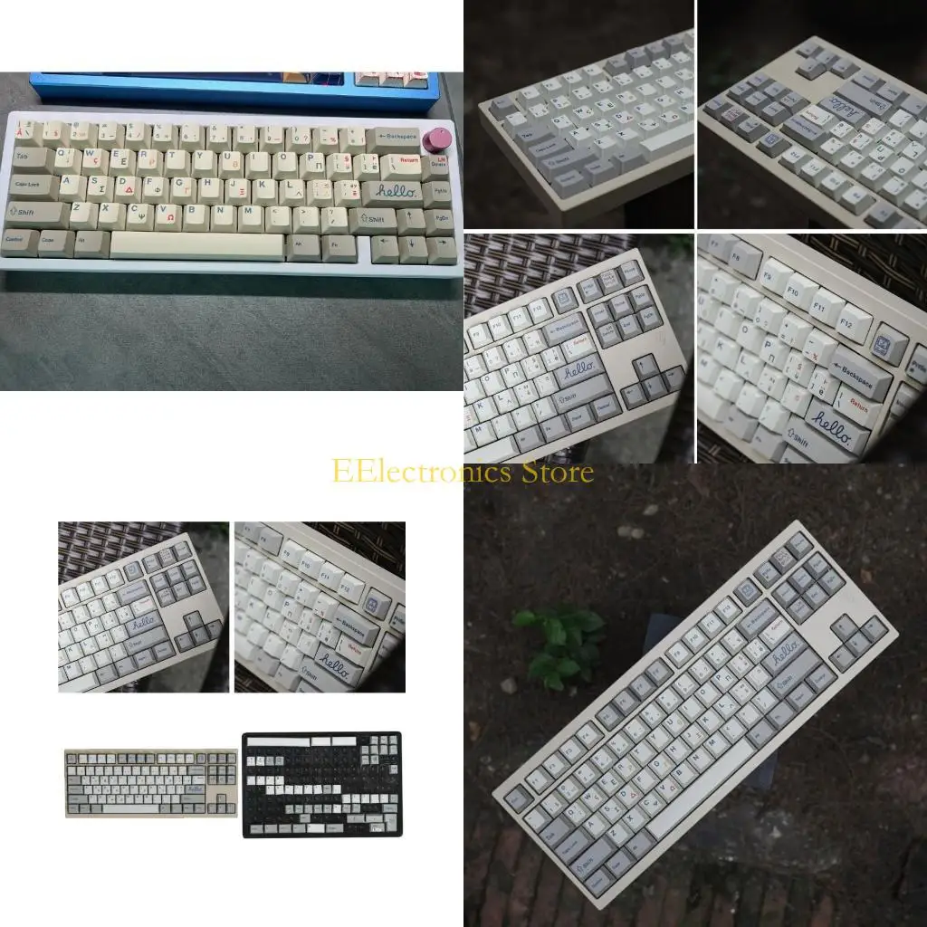 

B03C Vintage Keycap Высокая термалтублимация ретро -греко -серые клавиши вишня для механической клавиши клавиш Diy