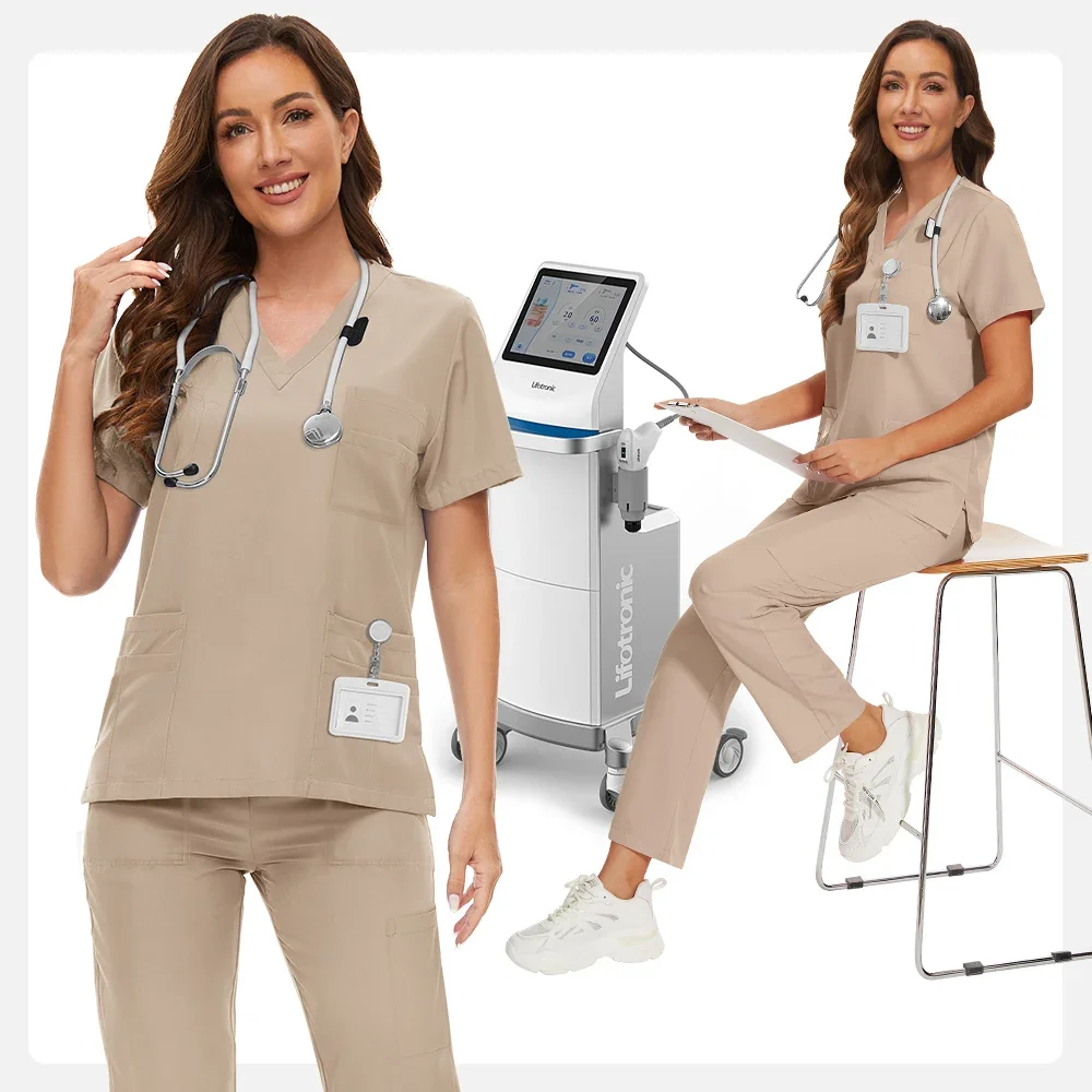 Anti Rughe Lavabile Morbido Uniforme Ospedale Vendita Calda Pet Veterinario Infermiera Scrub Set Donne Scrub Medico Set Donne Accessori Medici