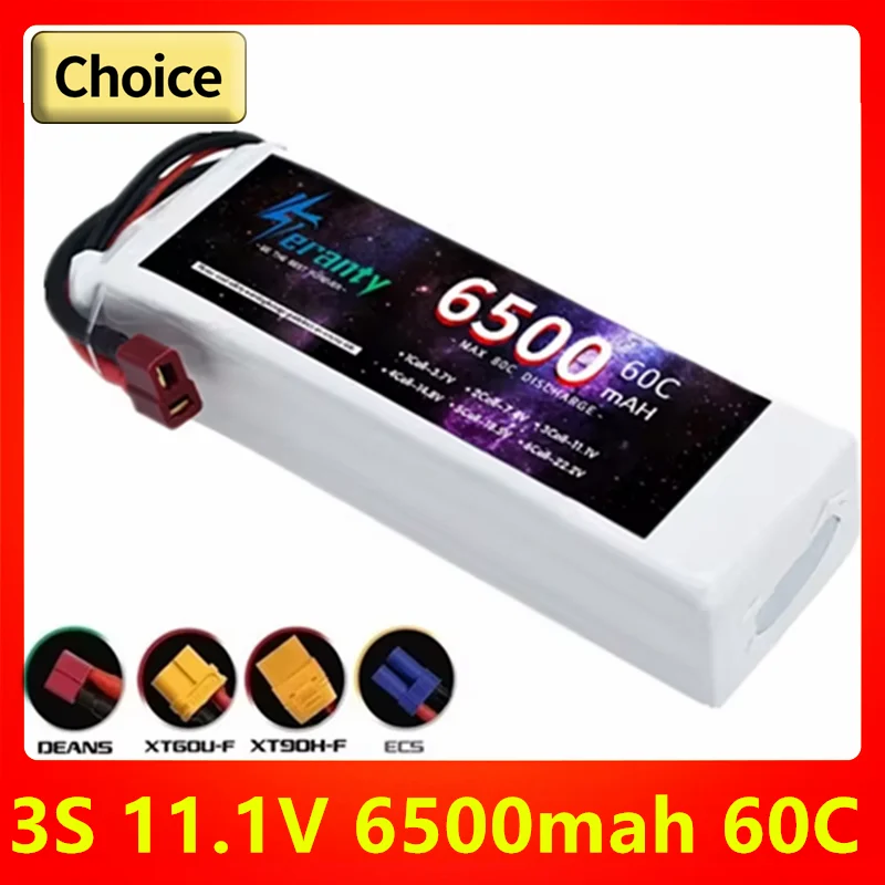 

3S 11.1V 6500mah 60C Max 80C Lipo Battery For Drone RC Car Truck Tank Boat Truggy 11.1V Battery With XT60 XT90 T EC5 Plug