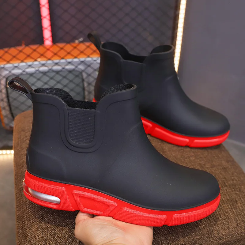 

Rubber Shoes for Men Fashion Waterproof Rain Boots Work and Safety Galoshes Husband Fishing PVC Water Boot Footwear Sapato Chuva