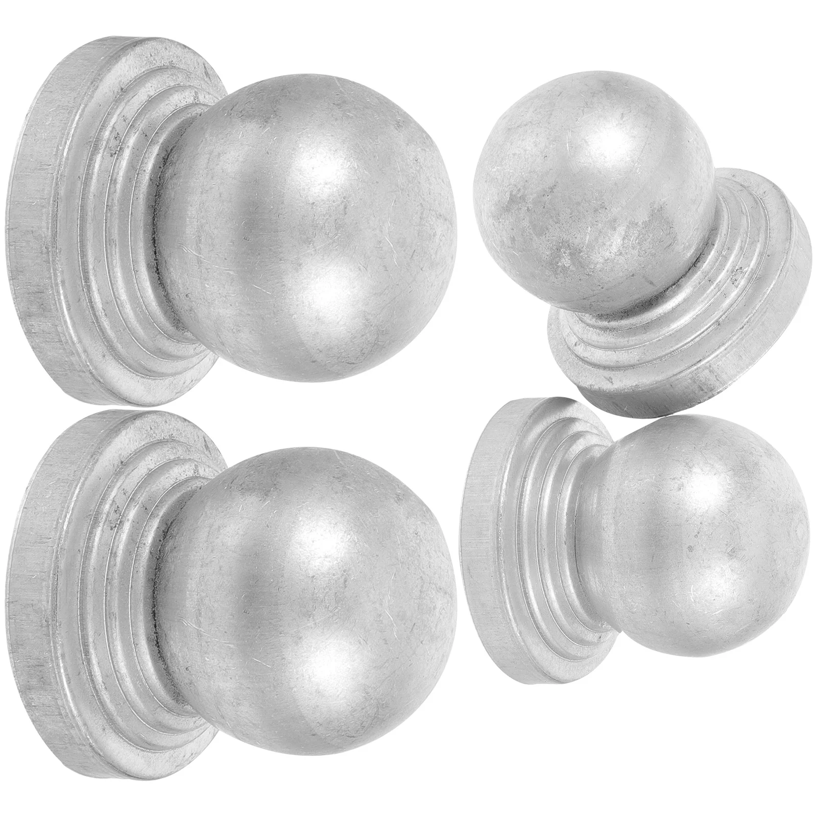 

4pcs Round Tube Column Cap Decorative Post Caps Iron Finials Fence Gate Guardrail Parts Ball Shape Construction Facilities