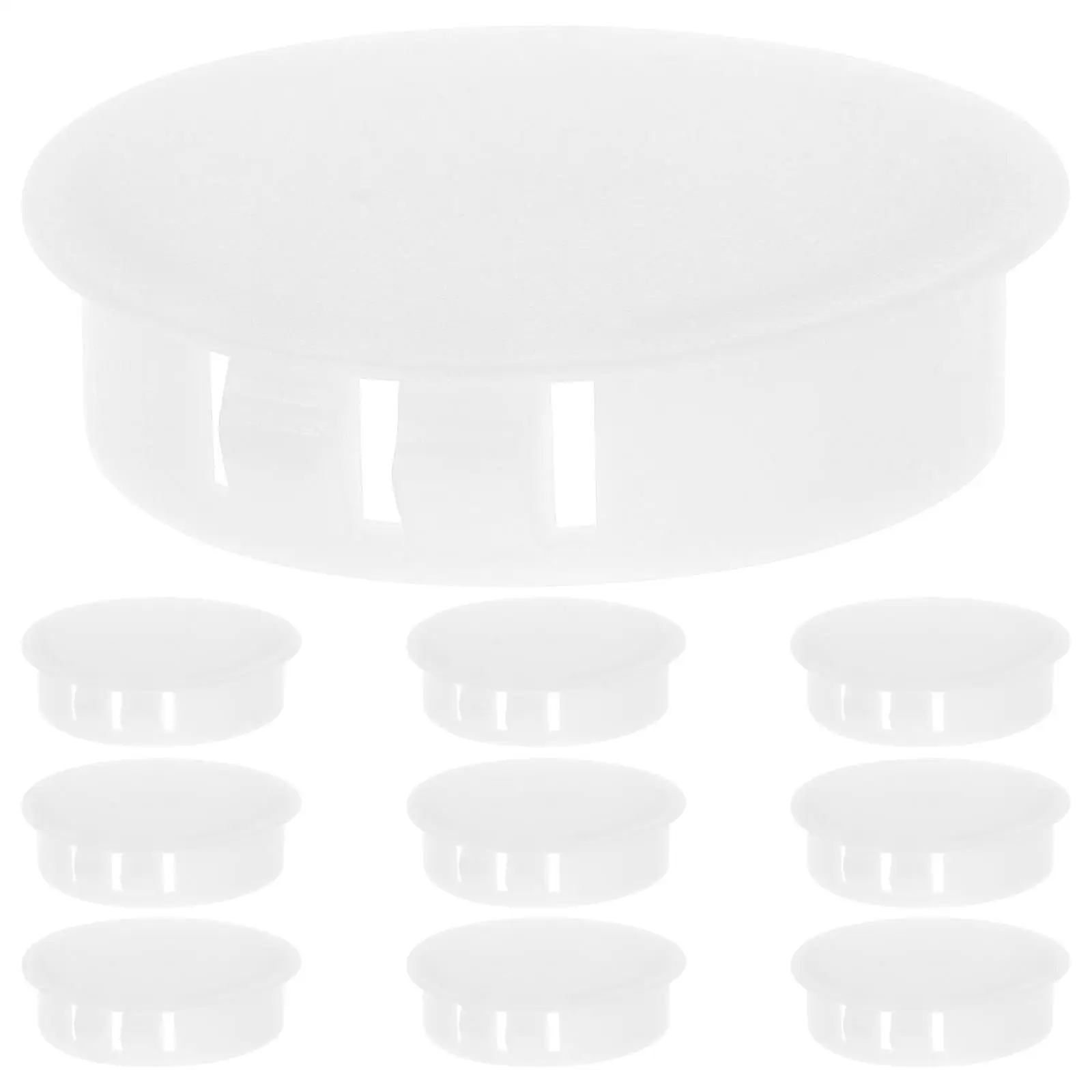

10 Pcs Furniture Decorative Covers Plastic Screw Hole Plugs White Cabinet Filler Round Caps Table Chair Application