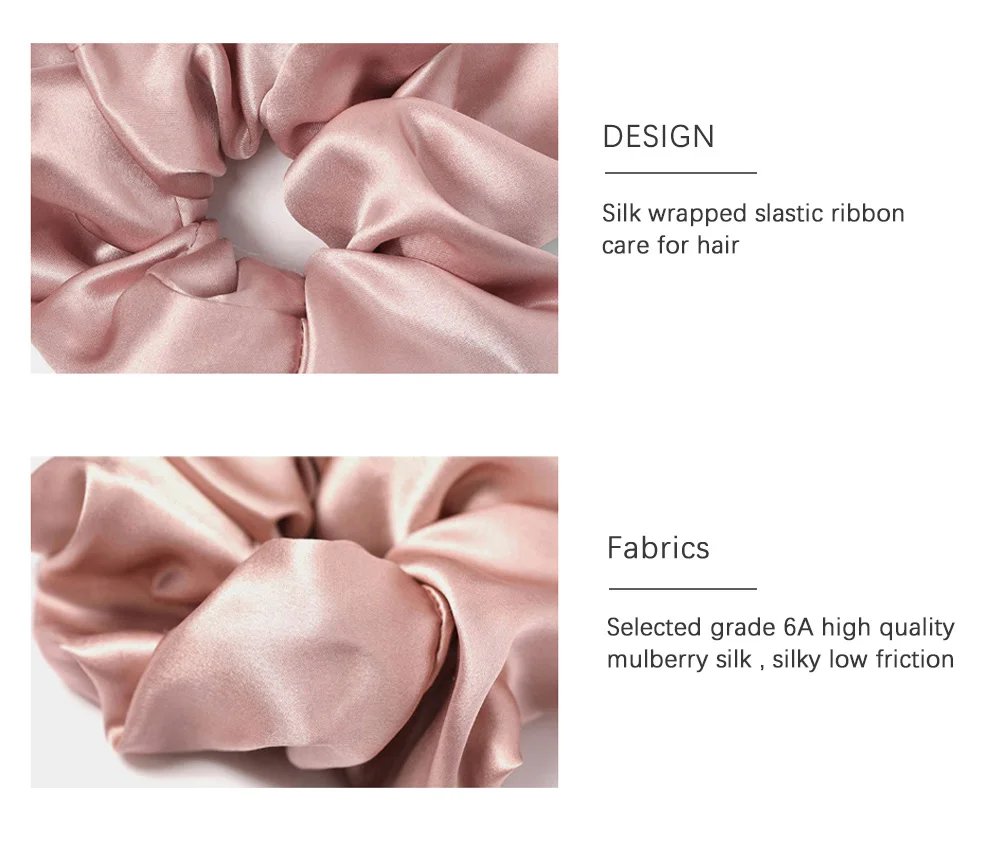 100 % reine Maulbeerseide, große Haargummis, Gummibänder, Haargummis, Gummi-Gummibänder, Pferdeschwanzhalter für Frauen und Mädchen, Haar-Accessoires – Detail 10