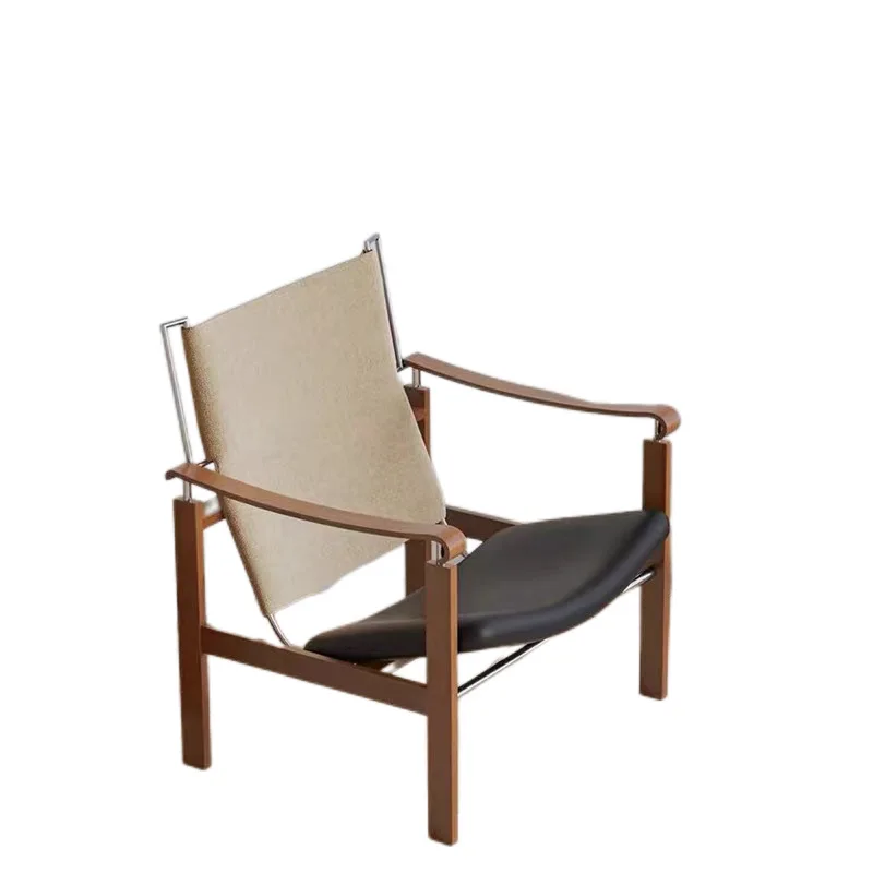 

#Nordic Retro Modern Solid Wood Sofa Chair-Leisure Dining Chair for Home Office Bedroom Hotels & Apartments