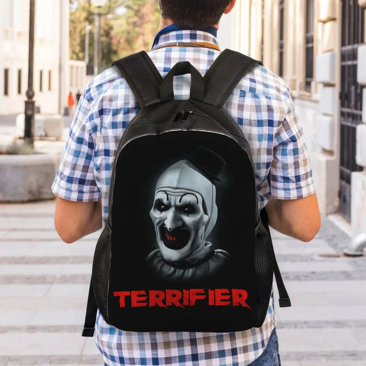 Horror Clown Halloween Film Terrifier Rucksack für Männer Frauen Schule College-Studenten Bücher tasche passt 15 Zoll Laptop-Taschen