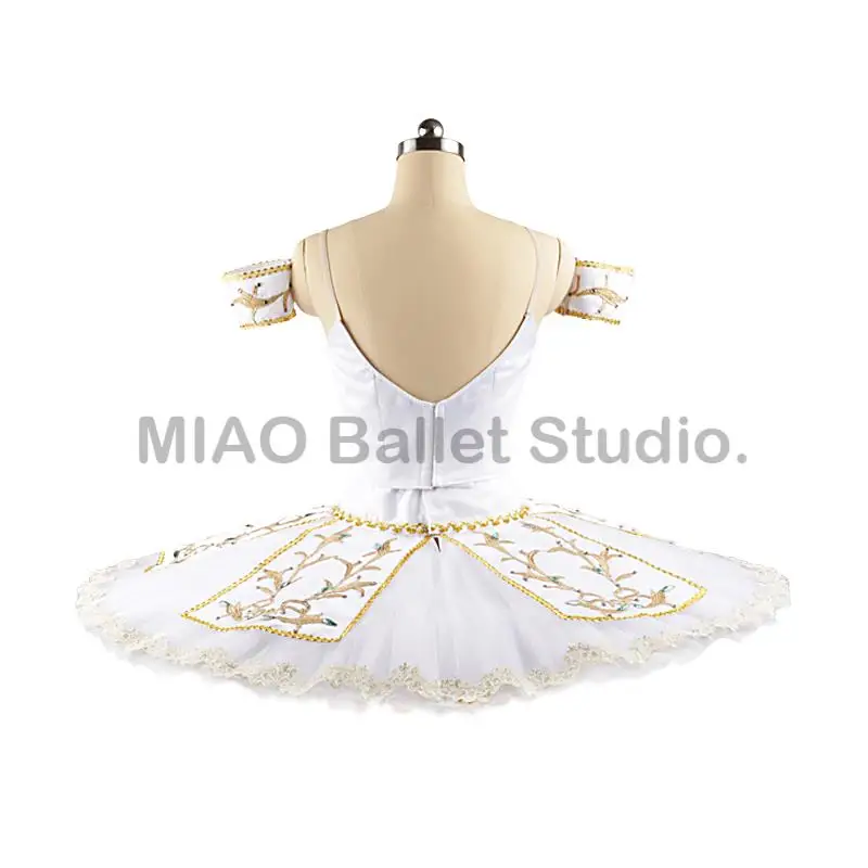 Split Paquita Wedding Scene classical Tutu Costume professional for women White Gold Platter Ballet Tutu Pancake adult0106