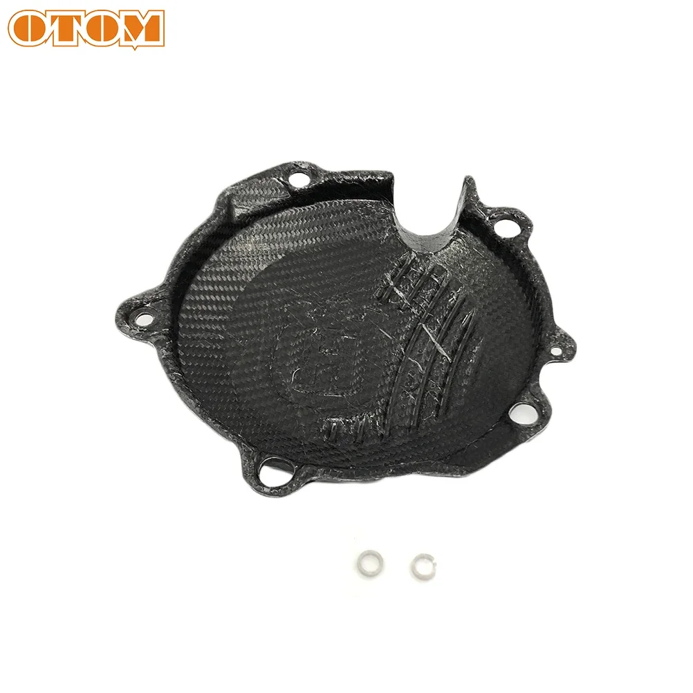 Motorcycle Clutch Ignition Cover Carbon Fiber Engine Protector Guard For HUSQVARNA TE150i TC125 TE150 2018-2021 Motocross Bikes