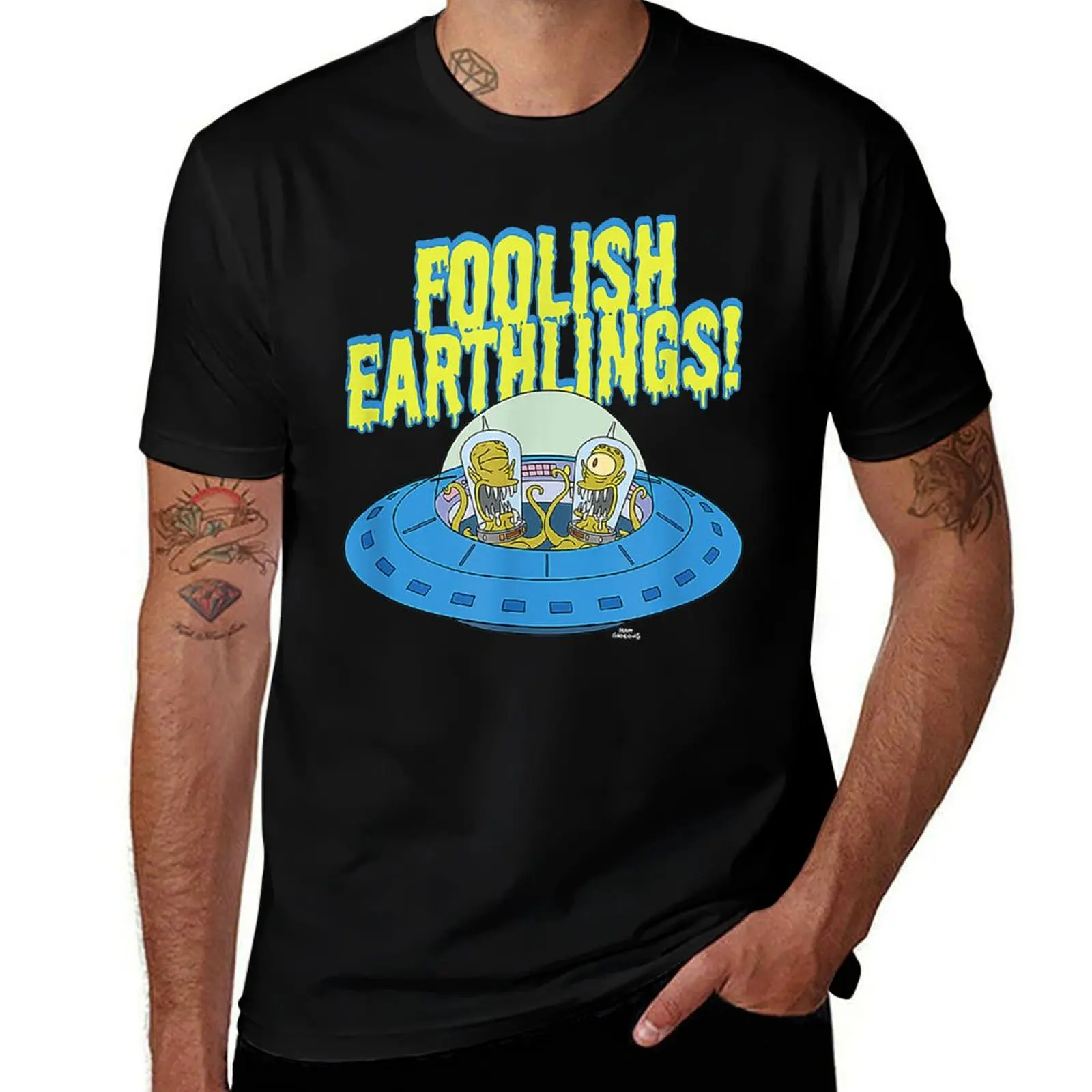 Kang & Kodos Foolish Earthlings T-Shirt anime designer shirts tops mens shirts graphic tee